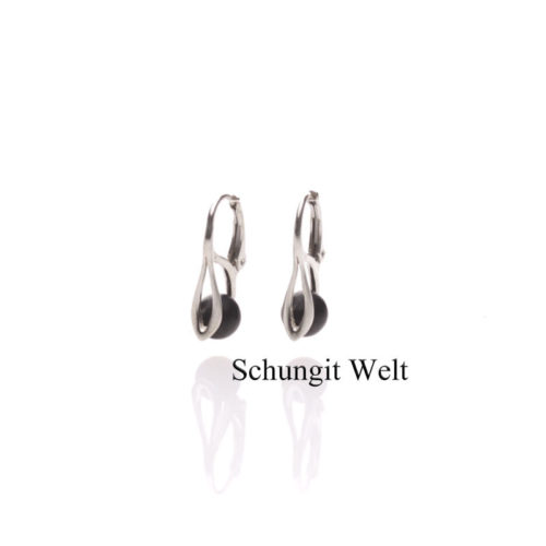 Schungit-Ohrringe "Lilia" ( 925 Silber )-0