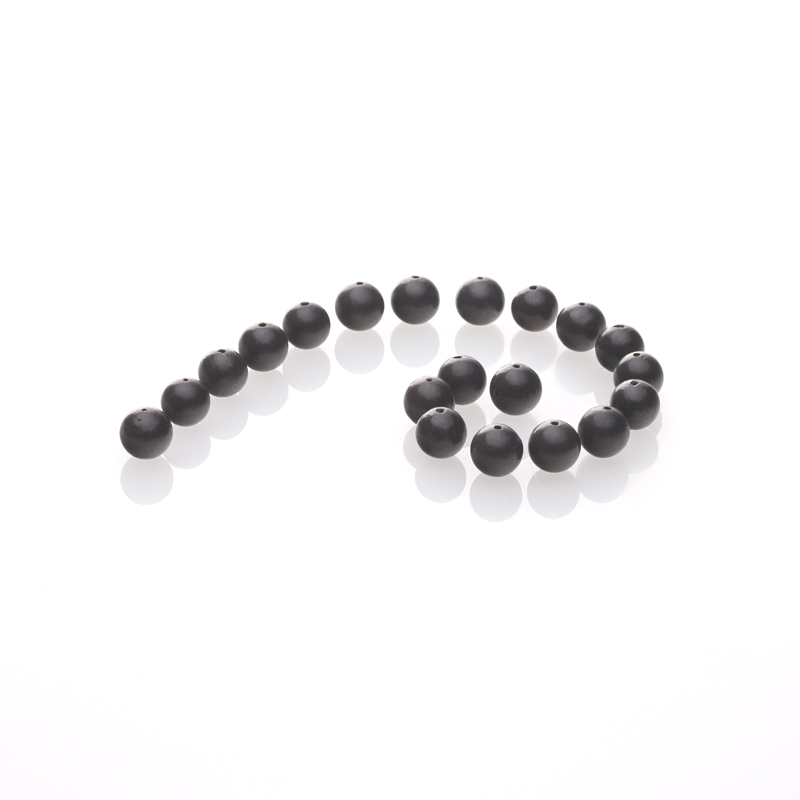 10 x Schungit & Shungit Perlen Ø 8 mm. durchgebohrt poliert / Zertifik